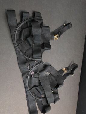 Victoria's Secret Black Strappy Bra with Gold Hardware